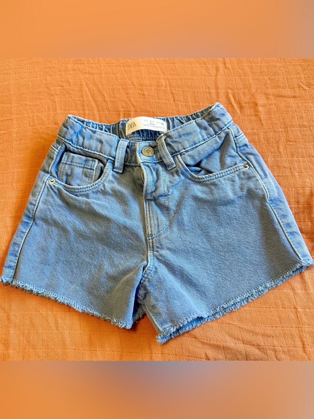 Zara Light Blue Denim Girl Shorts - 18M